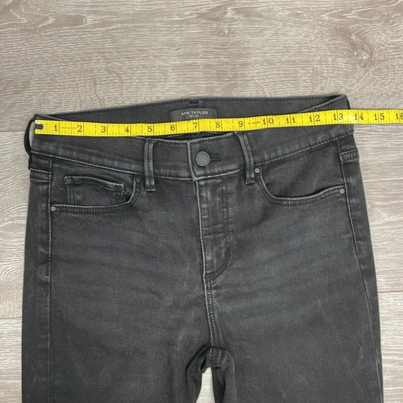 Ann Taylor Petite The Skinny Black Wash Denim Jeans with Lace Hem 2P - Picture 10 of 15